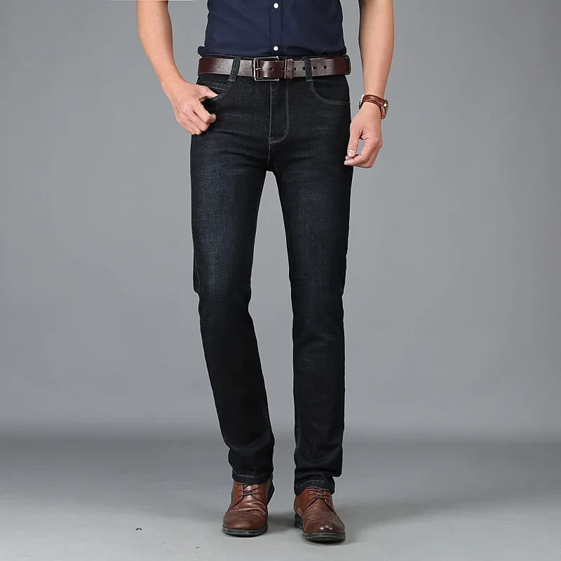 Мужские джинсы стрейч черные синие серые с карманами смягчитель мужские