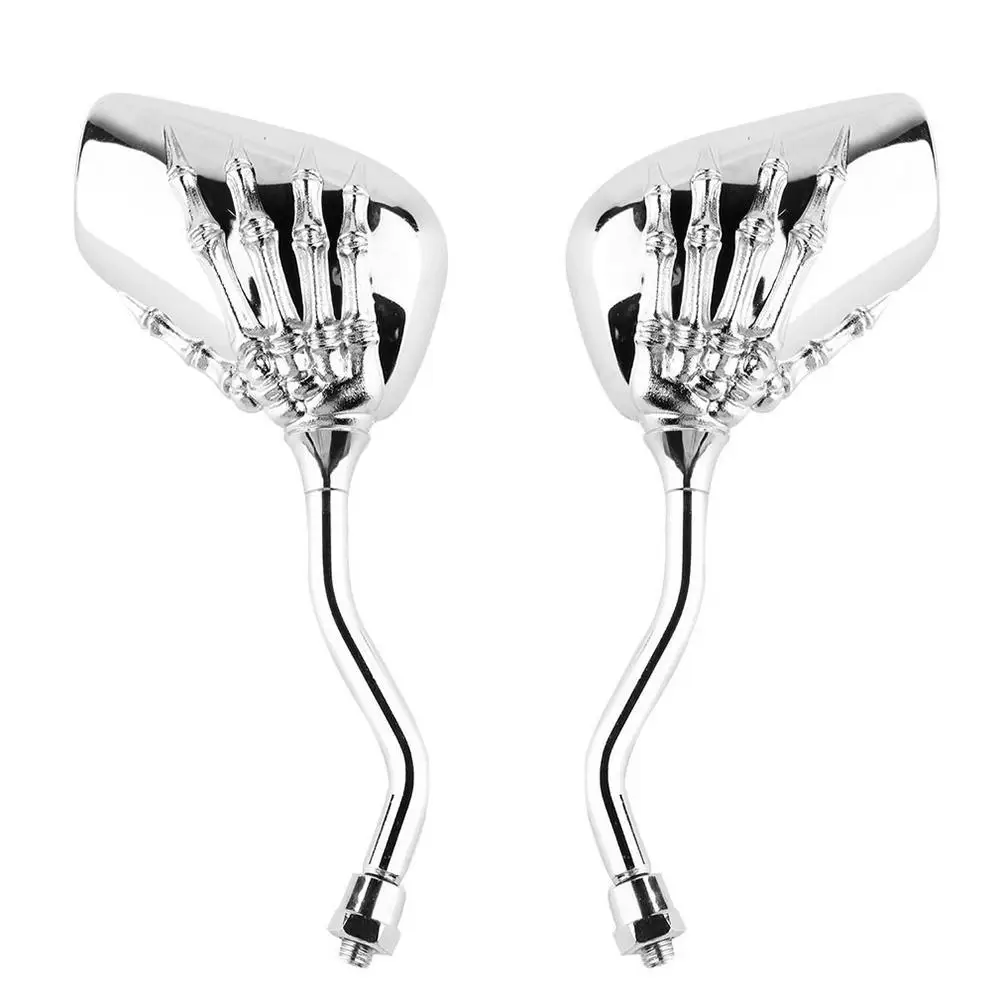 

Creativity Funny 1 Pair Left Right Universal Motorcycle Chrome Skull Hands Side Rear View Mirrors Motorcycle Accessories
