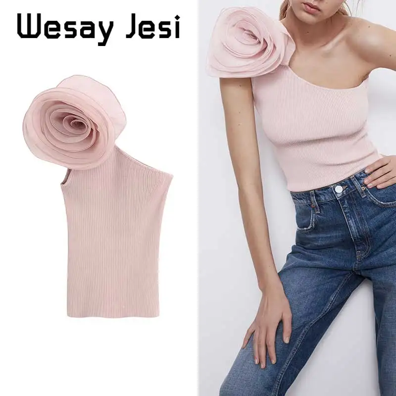 Простая винтажная элегантная вязанная летняя блузка с открытыми плечами женская