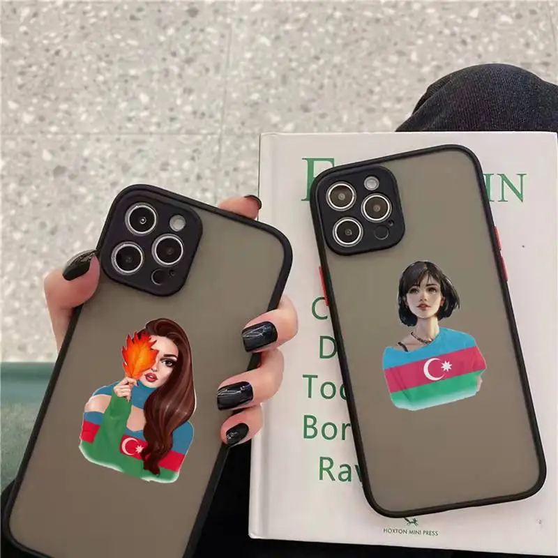 

Azerbaijan buta flag fashion girl Phone Case matte transparent For iphone 7 8 11 12 13 plus mini x xs xr pro max cover