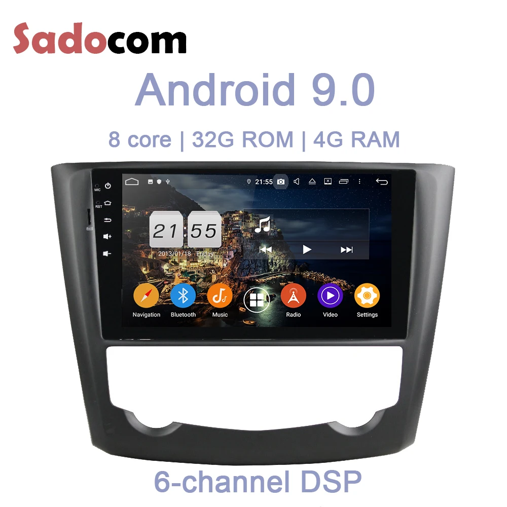Android 9.0 4GB RAM 8core 32G Car DVD Player GPS Glonass Map RDS Radio wifi car radio DVR Camera For Renault Kadjar 2015 2016 | Автомобили
