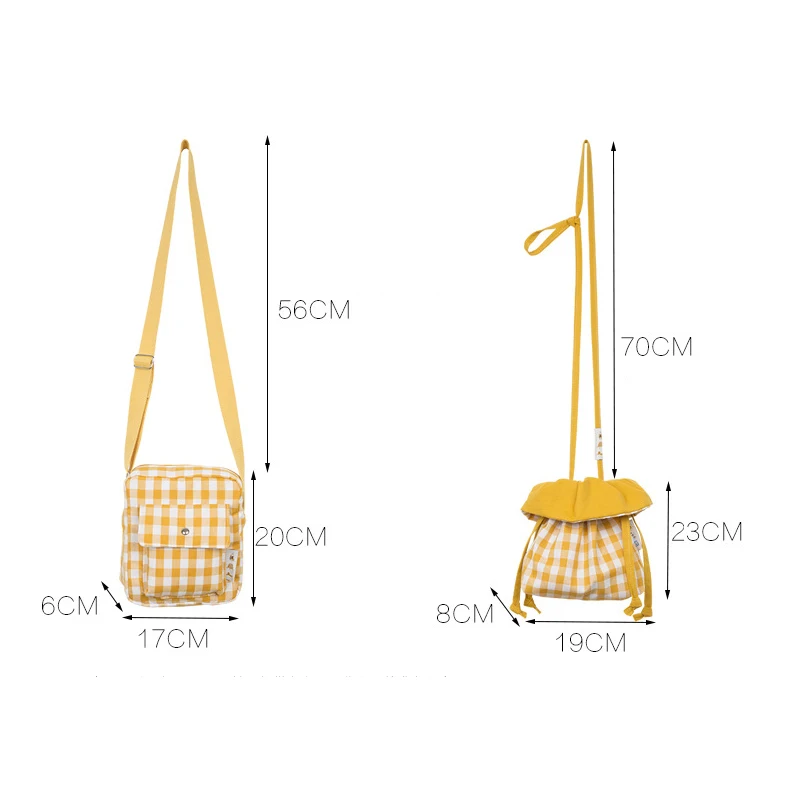 Youda новый оригинальный сплошной цвет решетка японская сумка-ведро в студенческом