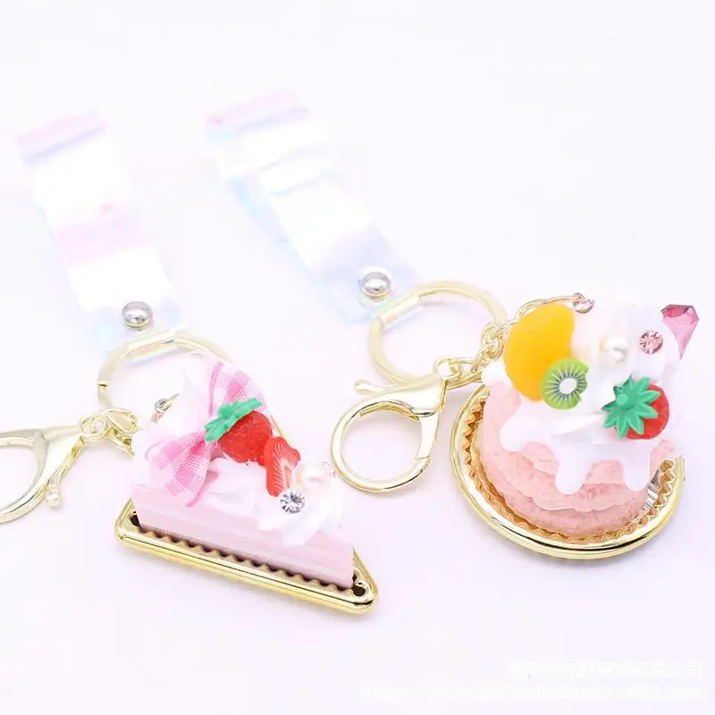 

Simulation Milk-Tea Ice Cream Cup Cake Keychain Bag Pendant Hanging Decor Handbag Car Key Holder Bag Pendant Toys For Kids Gift