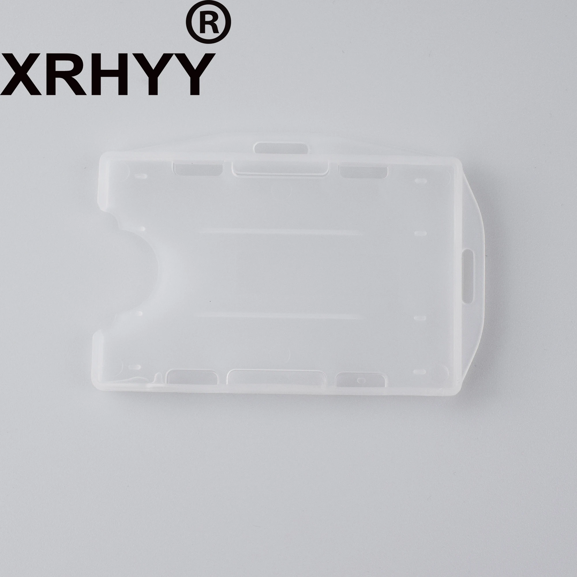Xrhyy упаковка из 5 матовый прозрачный 2-сторонняя жесткая карты Бизнес удостоверение личности держатель с отделением для карт и Сеть отверстий