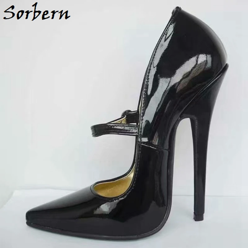 Sorbern mary janes/женские туфли-лодочки; туфли на высоком каблуке; туфли на шпильке; офисные женские модельные туфли; женские туфли на каблуке; ; черные туфли-лодочки; Размер 12