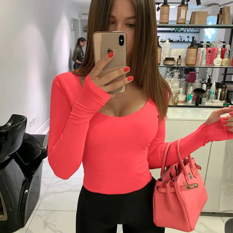 

Bodysuits Bodycon Sexy 2021 Spring Autumn Streetwear Club Party Outfits Casual Female Clothing Long Sleeve Summer Tops for Women