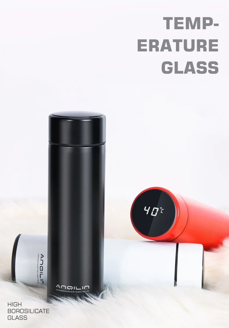 Soffe Vacuum Thermos Bottle With Intelligent Temperature Display 500ML Food Grade Stainless Steel Vacuum Flasks Bottles