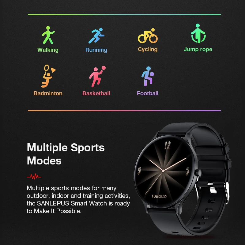 

LIGE 2020 New Smart Watch Men Heart Rate Blood Pressure For Android IOS Waterproof Sport Multi-function Fitness Smartwatch Women