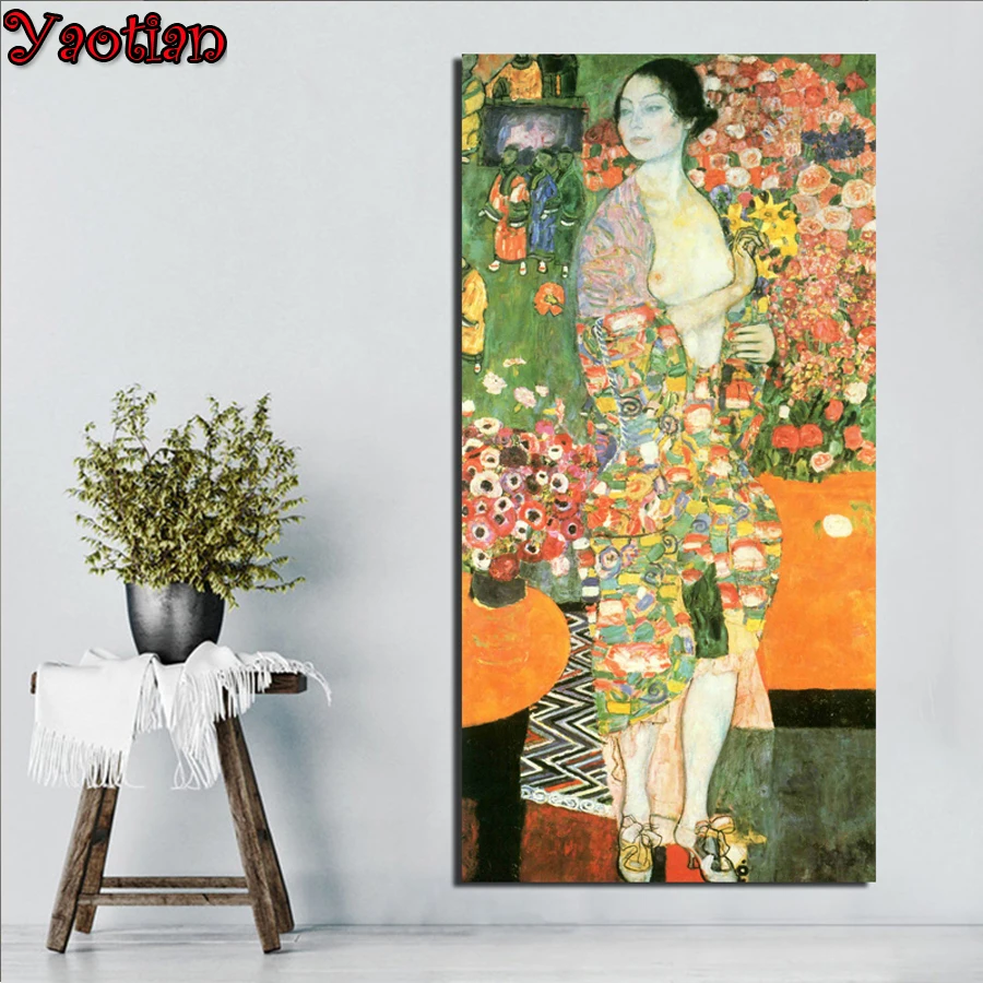 

The Dancer By Gustav Klimt 5D DIY Diamond Painting Full Square Round Diamond Mosaic Embroidery Rhinestone Picture Dropshipping