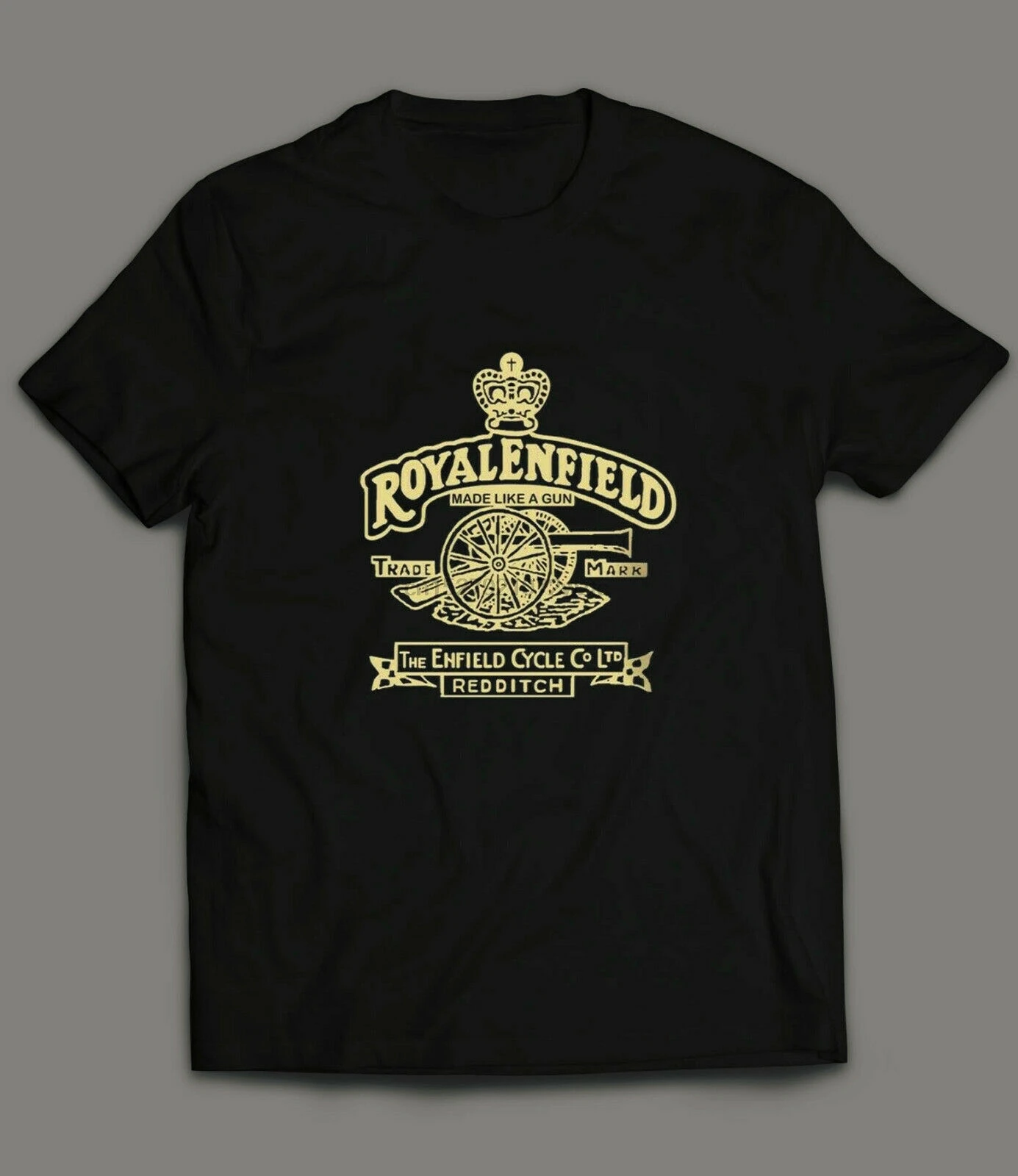 Футболка ROYAL ENFIELD сделанная как пистолет Классическая винтажная футболка для