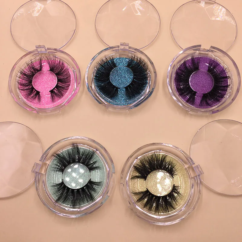 

Real 3D Mink Lashes 25mm Fluffy Eyelashes Styles Popular 6pairs/lot with Clear Eyelash Case False Lashes Makeup
