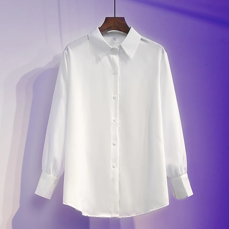 

White Shirt Women's Autumn New 2021 French Gentle Loose Women Shirts Single Breasted Clothing Top Early Autumn Top Blusas 15658