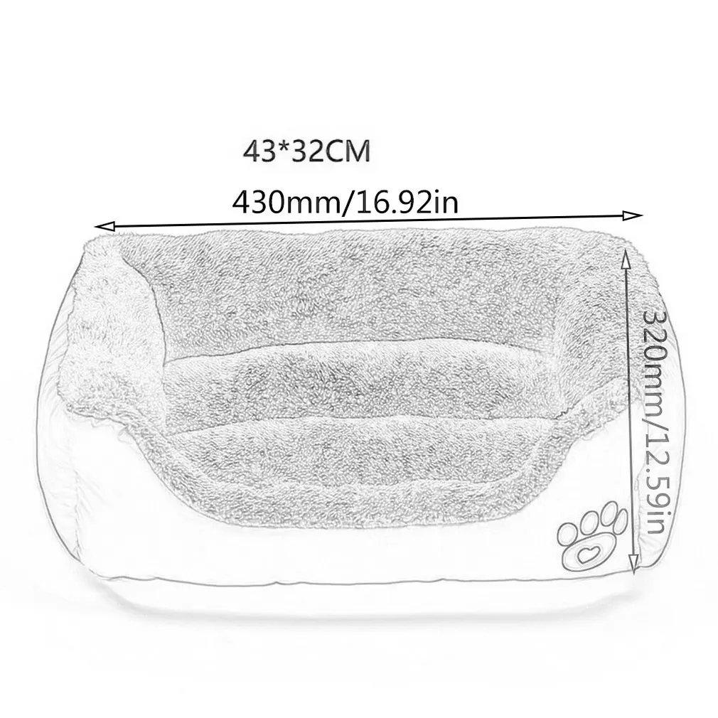 

S-XL Pet Sofa Bed Waterproof Bottom Soft Wool Warm Cat Bed Large Size Pet House Pet Waterproof Bottom 4 Colors