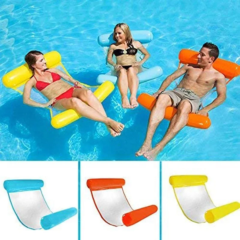 

Water Inflatable Floating Bed Pool Floats for Adults 4 In 1 Multi-Purpose Hammock Pool Lounge Chair Float 6 Colors