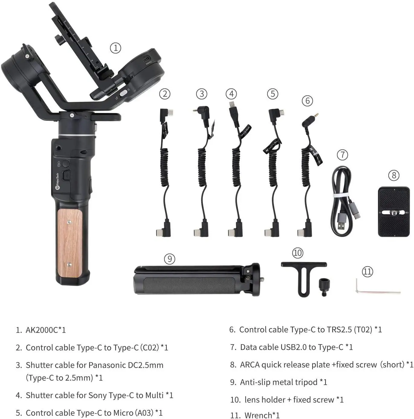 FeiyuTech AK2000C Камера стабилизатор складной Release Plate со стабилизатором DSLR 3 осевой и