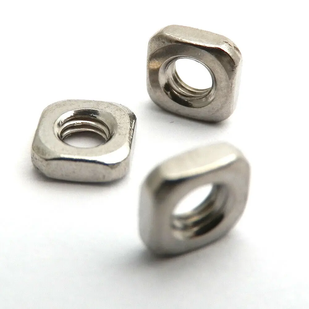 

500pcs Thin Square Nuts M3 M3x5.4x1.8 A2 304 Stainless Steel Square Thin Nuts DIN 562 Blocks DIN562 Thin Type Metric