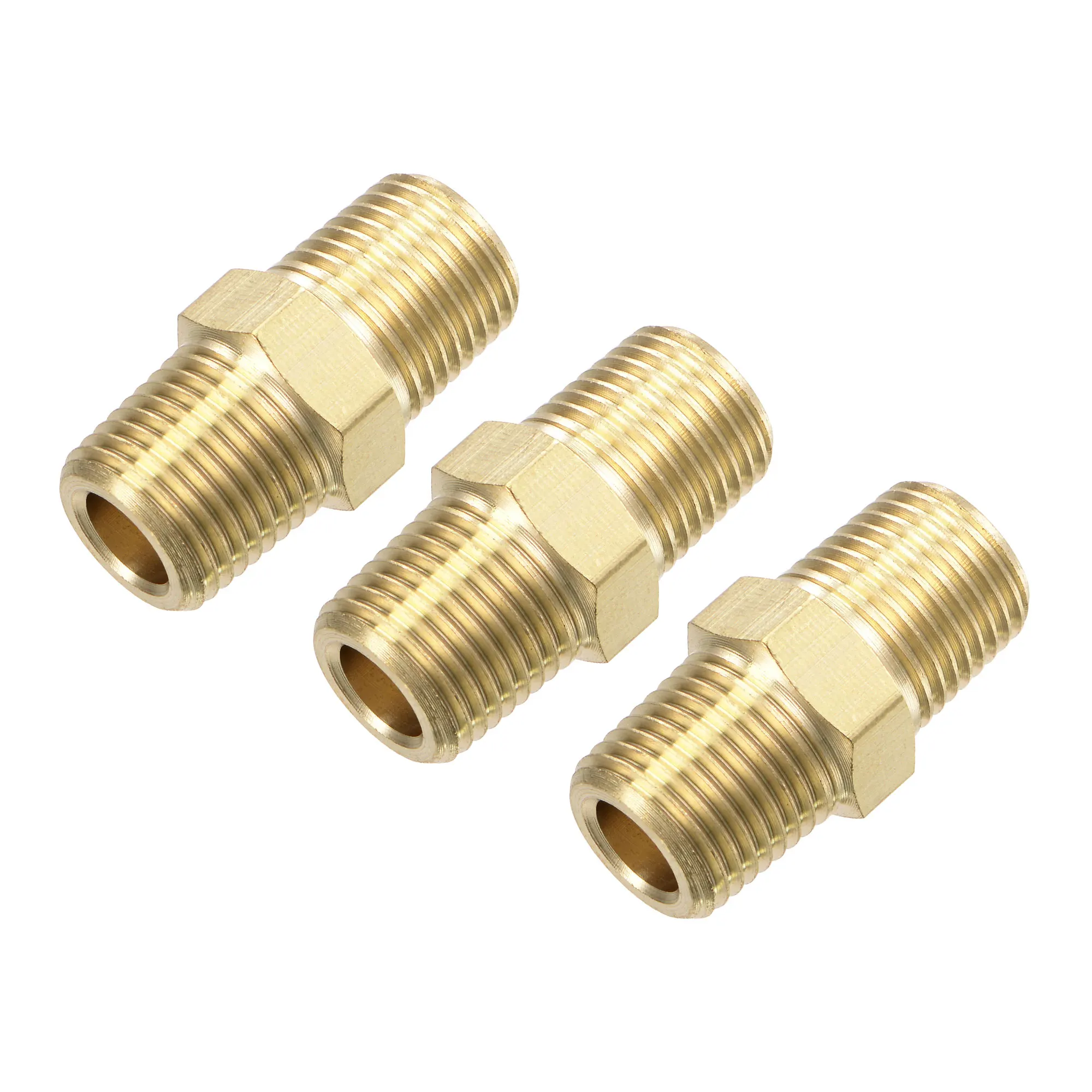 

Uxcell латунный фитинг для труб 1/8NPT наружная резьба, шестигранный соединительный элемент соединения 3