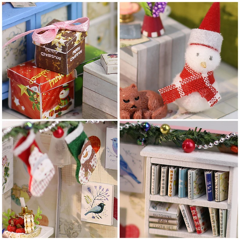 CUTEBEE кукольный дом Миниатюрный DIY кукольный домик с деревянная мебель для дома игрушки для детей рождественские подарки