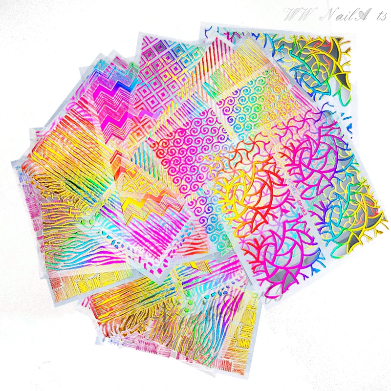 Золотые Мраморные наклейки для ногтей серии DP-1 шт. волнистые пятна полосатая