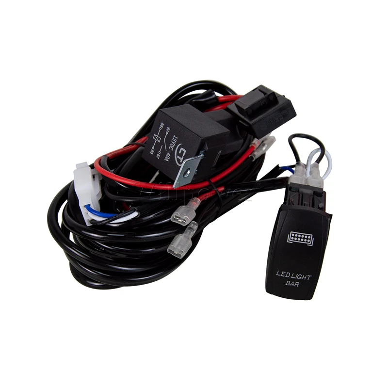 

Авто 1 2 4-проводной 12 В 40 А светодиодный комплект жгутов проводов рабочего освещения для бездорожья 4x4 Грузовик SUV Кабель световой панели с кулисным переключателем Релейный предохранитель