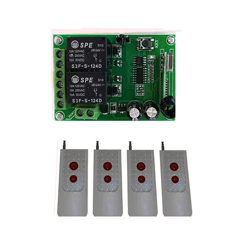 

DC24V 2CH 1000m Long Range Wireless RF Remote Control Switch Transmitter+Receiver for Appliances Gate Garage Door window /lamp