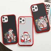 christmas phone case candy color for iphone 6 6s 7 8 11 12 xs x se 2020 xr mini pro plus max mobile bags santa claus happy cool
