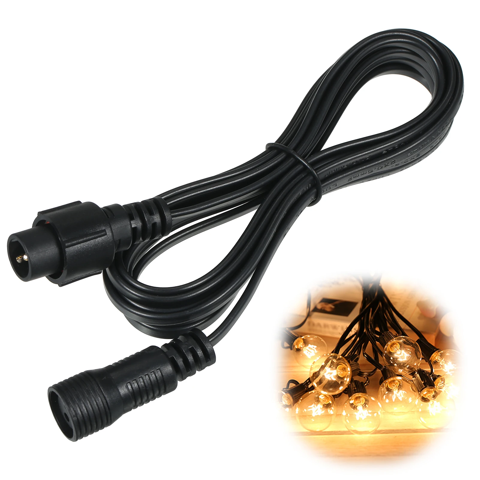 

AC 220V 3 meters/9.8Ft Water Resistance IP20 Extension Cable for G40 String Light