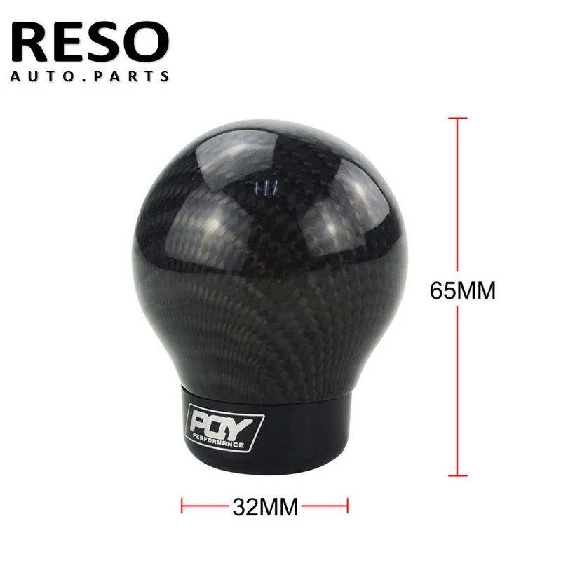 

RESO-Free shipping Real Carbon Fiber Manual Transmission Gear Shift Knob For Honda VW BMW Black