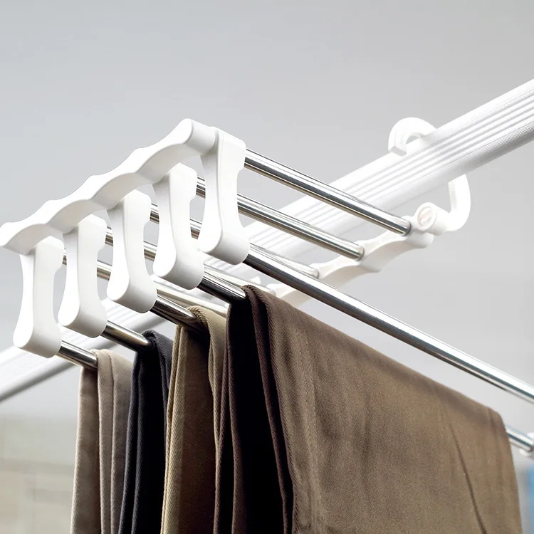 

Household Accessories Save Space 5-in-1 Portable Multi-function Stainless Steel Pants Hanger Clothes Dry Rack Drop Shipping