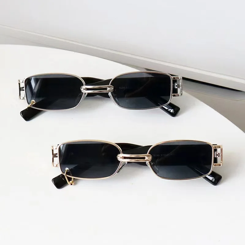 

Womens Sunglasses Vintage Men Glasses Trending Luxury Brand Square Metal Black Lenses Outdoor Travel Driving Decorative glasses