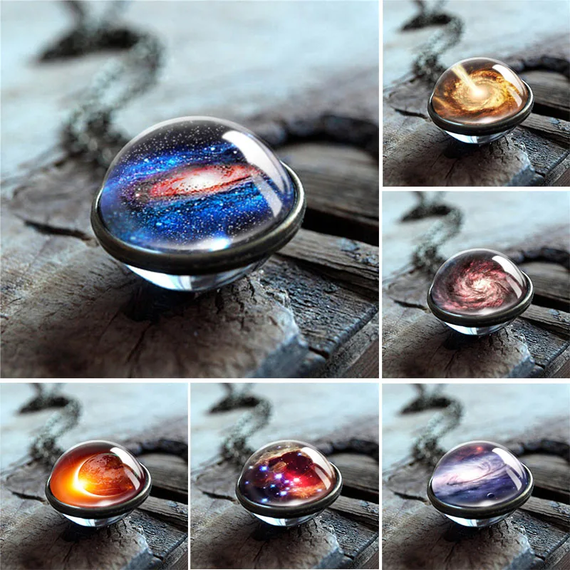 Ожерелье с изображением вселенной туманности космоса солнечной системы планета