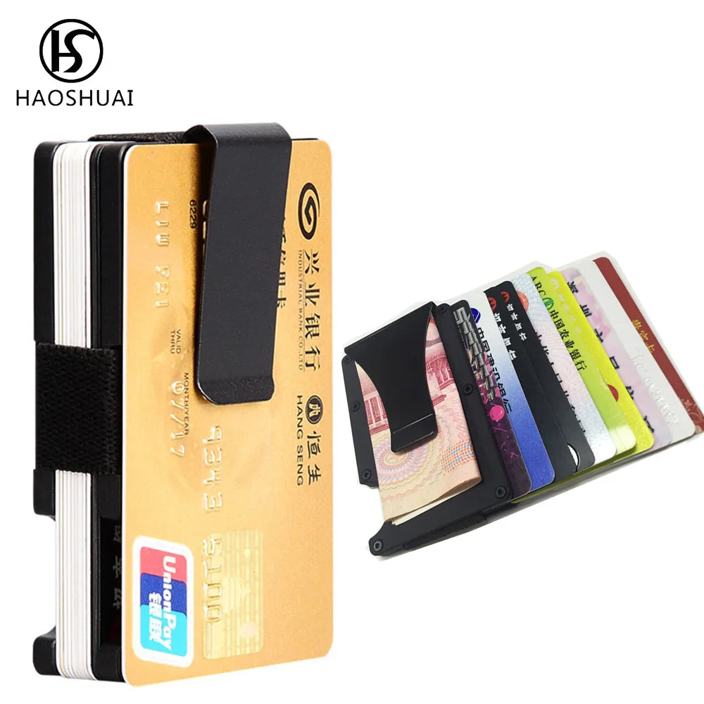 Новый металлический кошелек держатель для карт кредитных алюминиевый мини