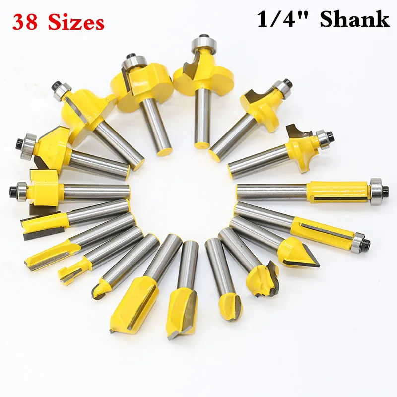 1 шт. хвостовик 1/4 дюйма триммер очистка отделка деревообработка фреза прямые