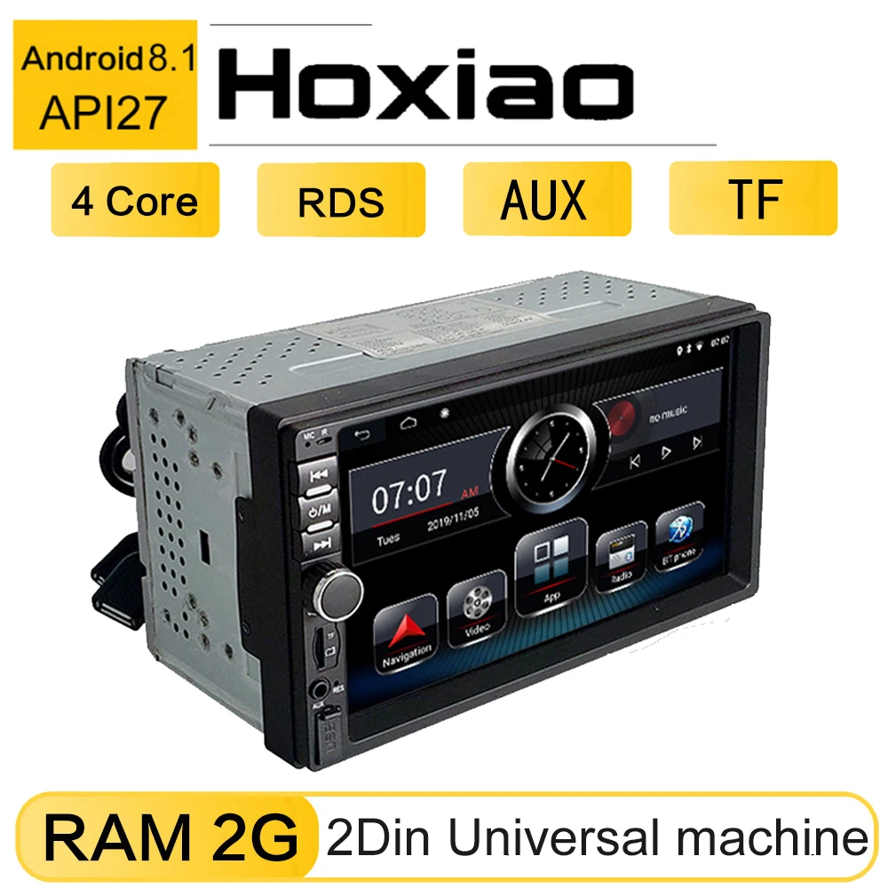 Автомобильный мультимедийный плеер 2DIN Android 8 1 7 дюймов 2 ГБ 16 32 64 Wi Fi FM RDS DAB AUX USB TF GPS