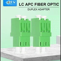 50pcs lc apc fiber optic duplex adapter ftth flange singlemode optical fiber connector coulper