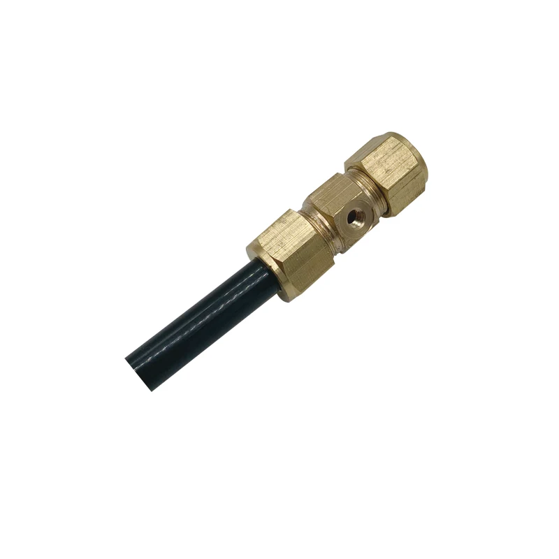 

E457 Hot sale Brass material 10/24UNC thread connect to 3/8 tubing adapter for misting system with brass nozzles Misting Fitting