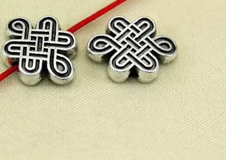 

10pcs/lot Tibetan Silver spacer Chinese knot Loose Bead Spacer Beads Connectors for DIY Jewelry Making bracelet fg4s