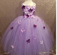 quality pink princess flowers petal girl wedding dress girls tulle fuffy party formal dress princess tutu dress vestidos