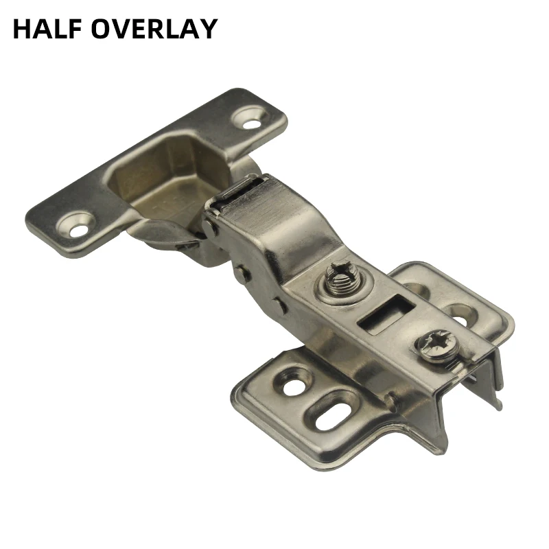 Half Overlay Door hydraulic hinge Damper Buffer Soft Close Cold rolled steel hydraulic hinges for kitchen Furniture Hardware - Цвет: Half Overlay