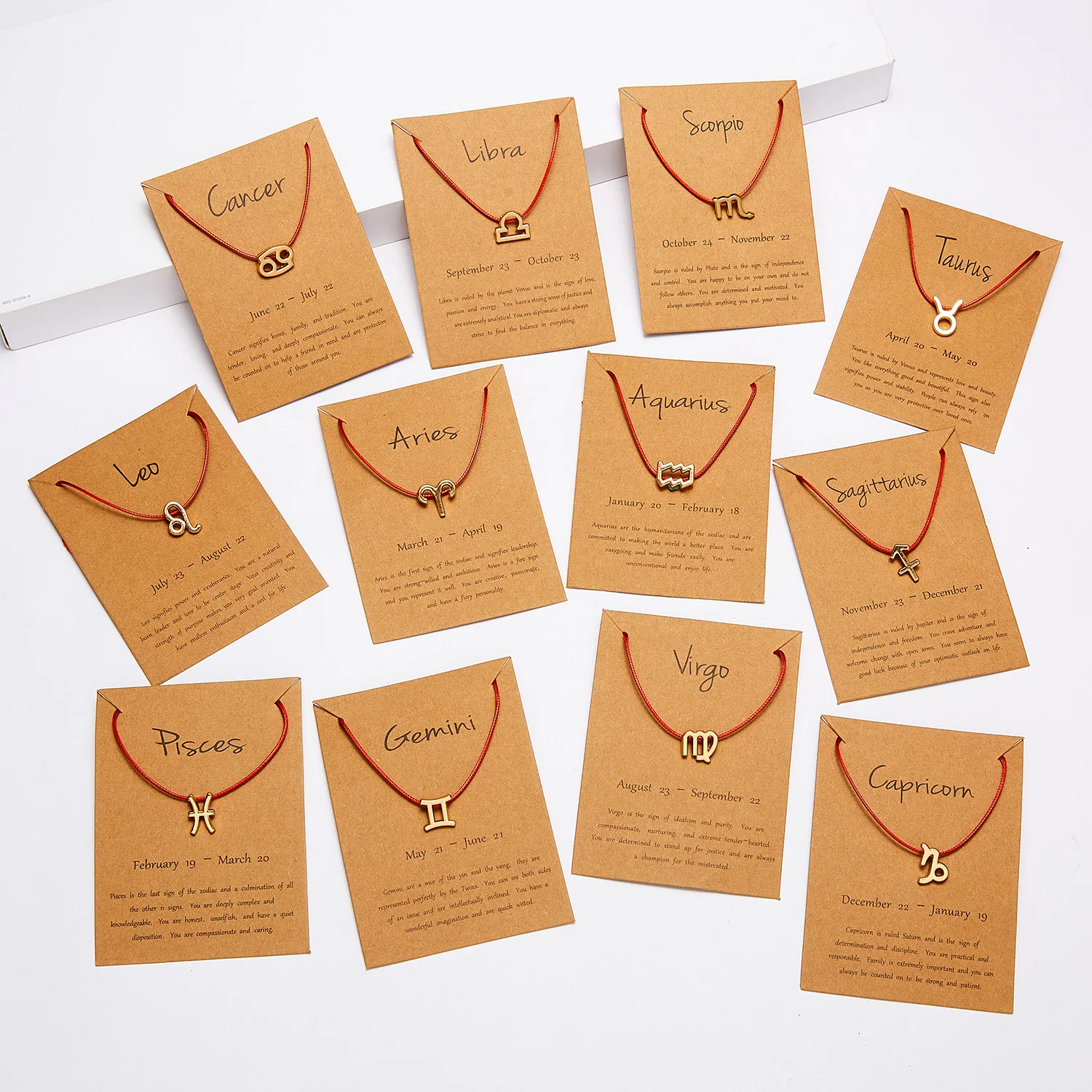 

Trendy 12 Constellation Zodiac Sign Bracelets Red Black Braided Rope Leo Libra Woven Bracelet Jewelry For Couple Best Friend