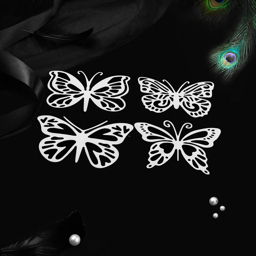 Металлический трафарет с 4 бабочками для рукоделия скрапбукинга альбома