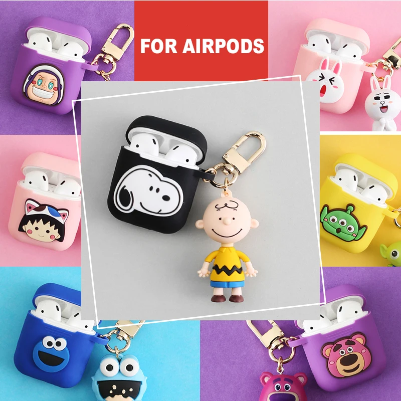 Милый мультяшный декоративный силиконовый чехол для Apple Airpods, чехол, аксессуары, защитная крышка, Bluetooth, чехол для наушников, коробка для ключей