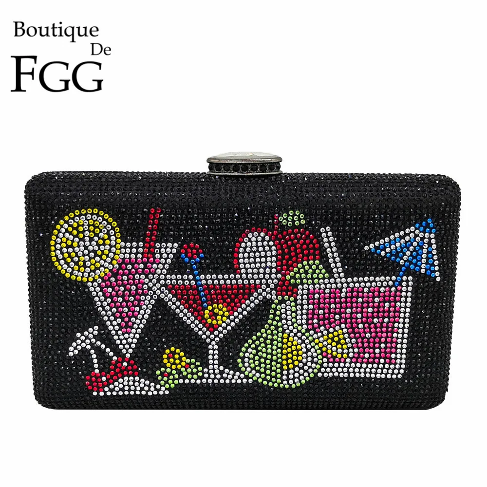 Женский Вечерний Клатч Boutique De FGG сверкающий клатч с кристаллами сумочка бокс для