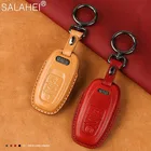 Кожаный чехол для автомобильных ключей с верхним слоем для Audi A1 A3 A4 A5 A6 A7 A8 S5 RS4 S3 Quattro Q3 Q5 Q7 TT 2009 2010 2011 2012 2013 2014 2015