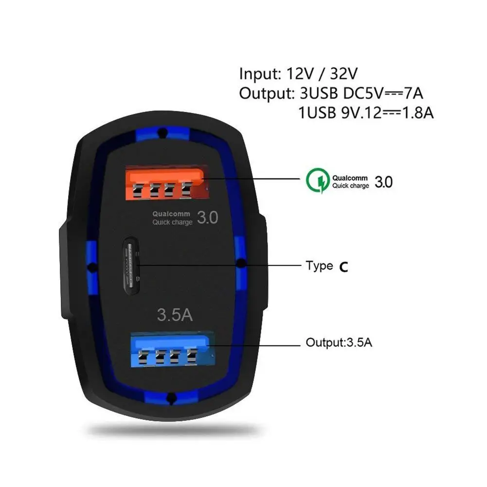 Быстрая зарядка 3 0 с usb type C автомобильное зарядное устройство Встроенная