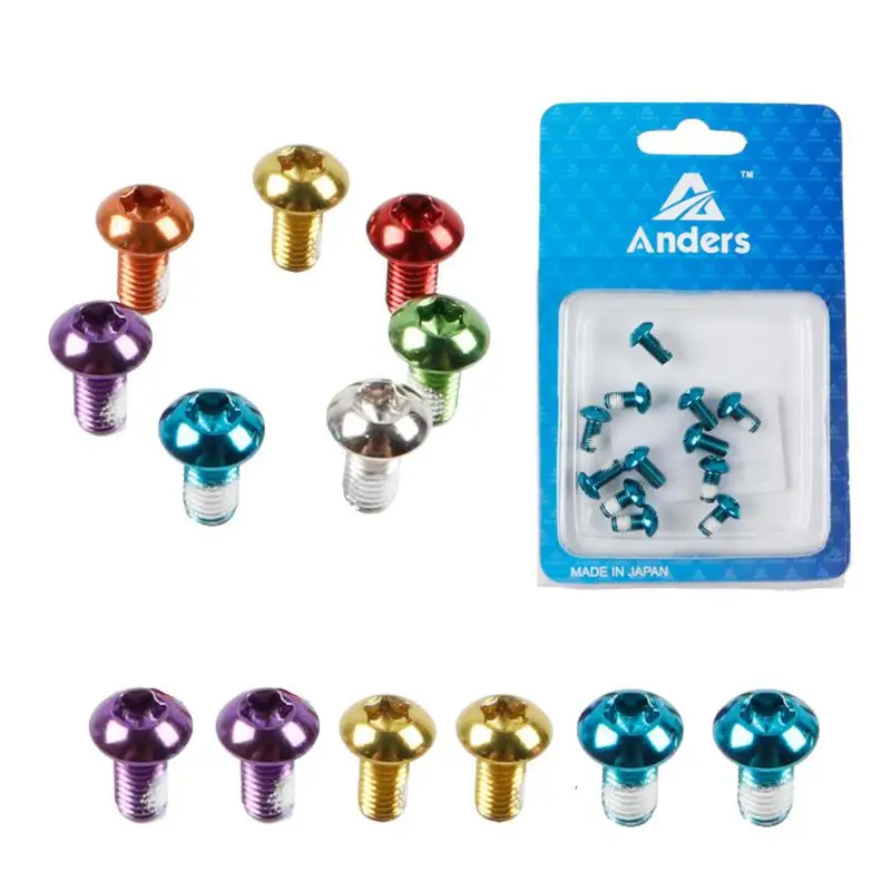

12Pcs M5x10mm Road Mountain Bike Bicycle Disc Brakes Rotor Screw Bolts Nuts Torx T25 Head Bicycle Brake Disc Bolts Screw