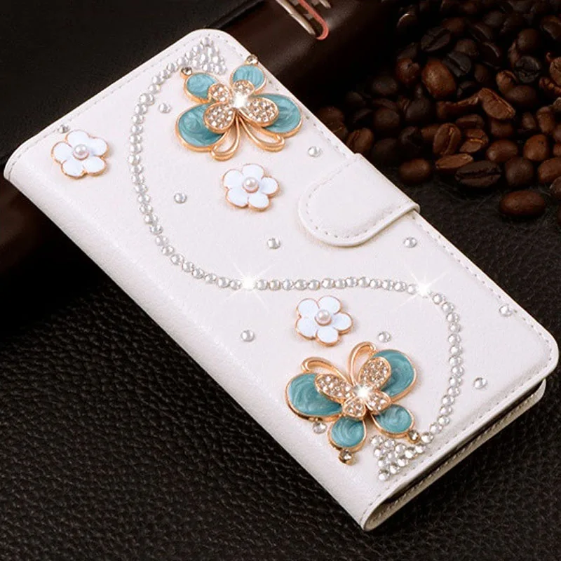 Стразы чехол из искусственной кожи с откидной крышкой и подставкой блестящий для