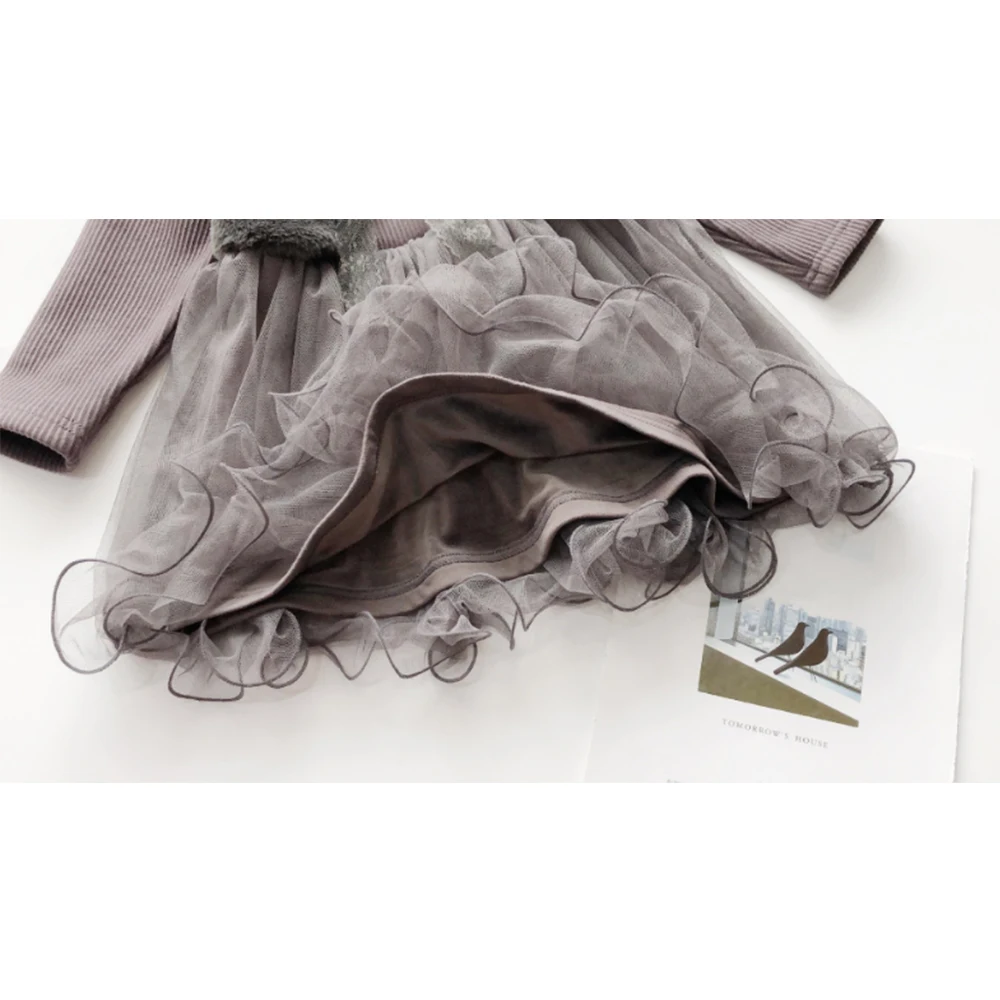 

Mudkingdom Girls Princess Dress Autumn Winter Dresses Kids Children Baby Long Sleeve Faux Fur Dress 2020 Outfits