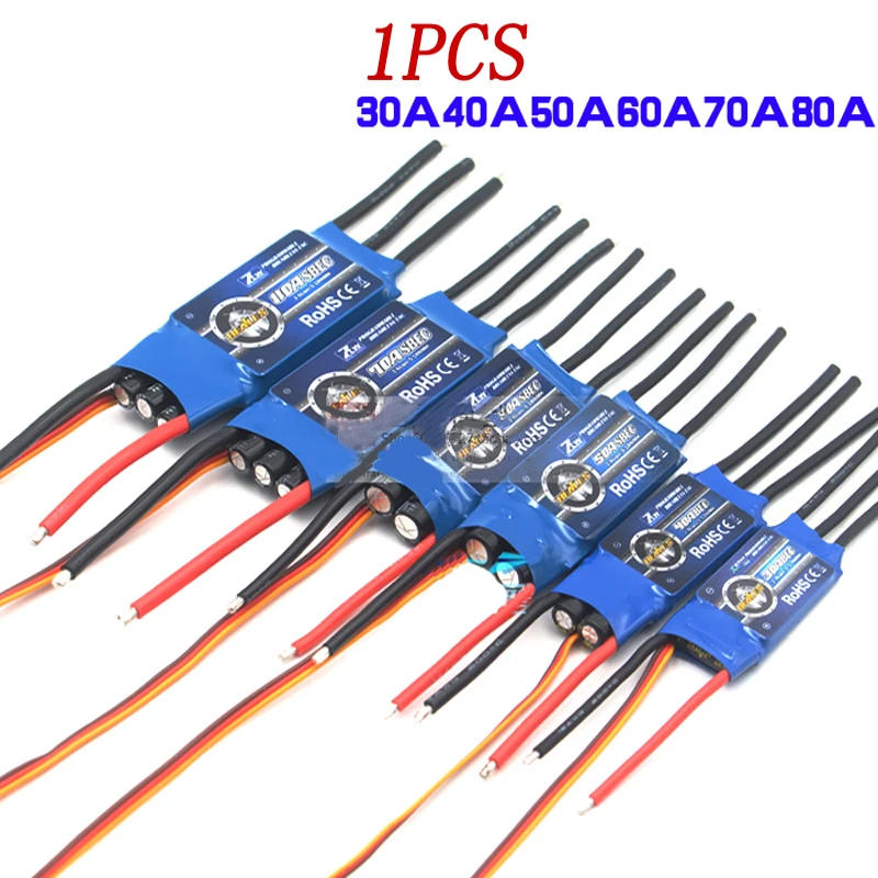 1 шт. ZTW двусторонний бесщеточный ESC 30A 40A 50A 60A 70A 80A с разъемом типа банан BEC 5/5 в 2 6S Lipo