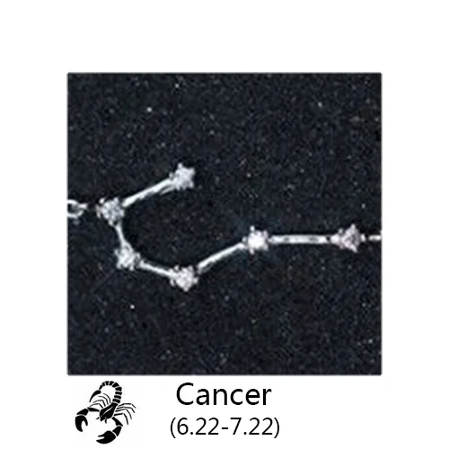 Cancer Trustdavis Настоящее 925 пробы Серебряный Кристалл Телец Козерога Скорпион 12 Созвездие браслет для женщин Свадебные украшения - Окраска металла: Cancer